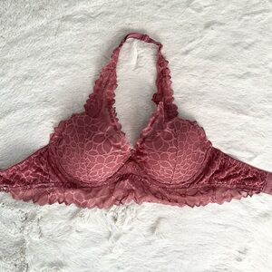 NWOT VS PINK Lace Halter Bralette size Small D-DD